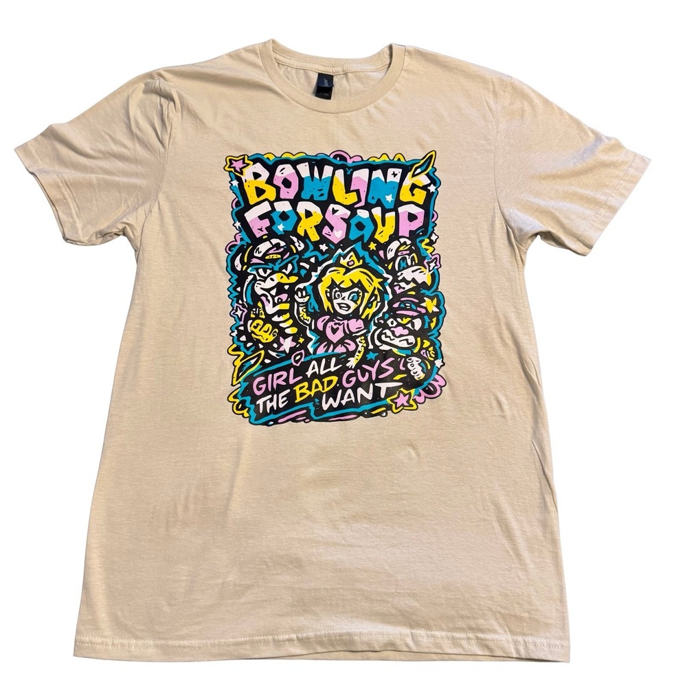 Bowling For Soup Girl All The Bad Guys Want Mario Peach Concert T Shirt Med.